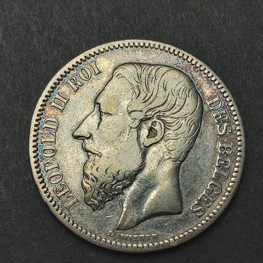 België 2 frank zilver Leopold II 1867 Frans, Postzegels en Munten, Munten | België, Losse munt, Zilver, Zilver, Ophalen of Verzenden