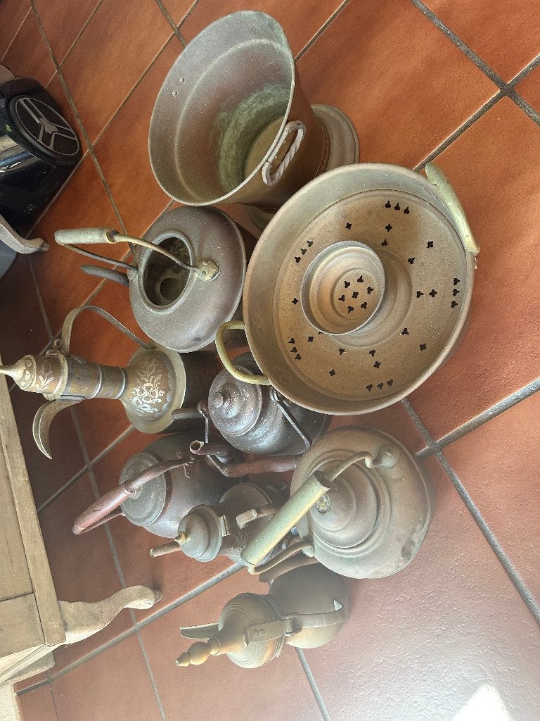 Lot d'objets anciens en cuivre et laiton, Antiquités & Art, Enlèvement, Bronze