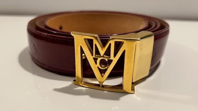 MCM bordeaux laklederen riem unisex, MCM, Nieuw, Tailleriem, Ophalen of Verzenden