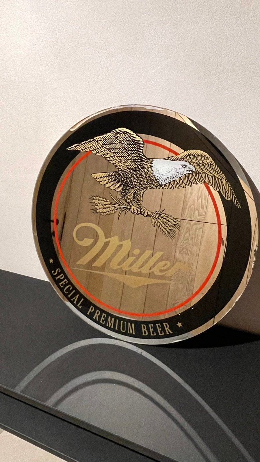 Miller spiegel., Ophalen, Zo goed als nieuw, Reclamebord, Plaat of Schild