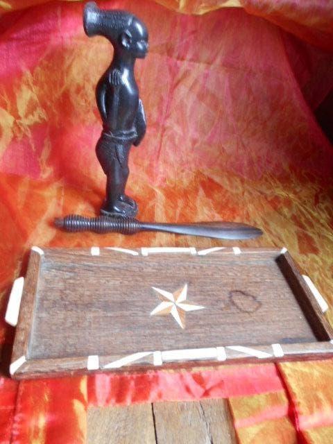 ouvre-lettres, guerrier et plat en bois congo, Antiquités & Art, Art | Art non-occidental, Enlèvement ou Envoi