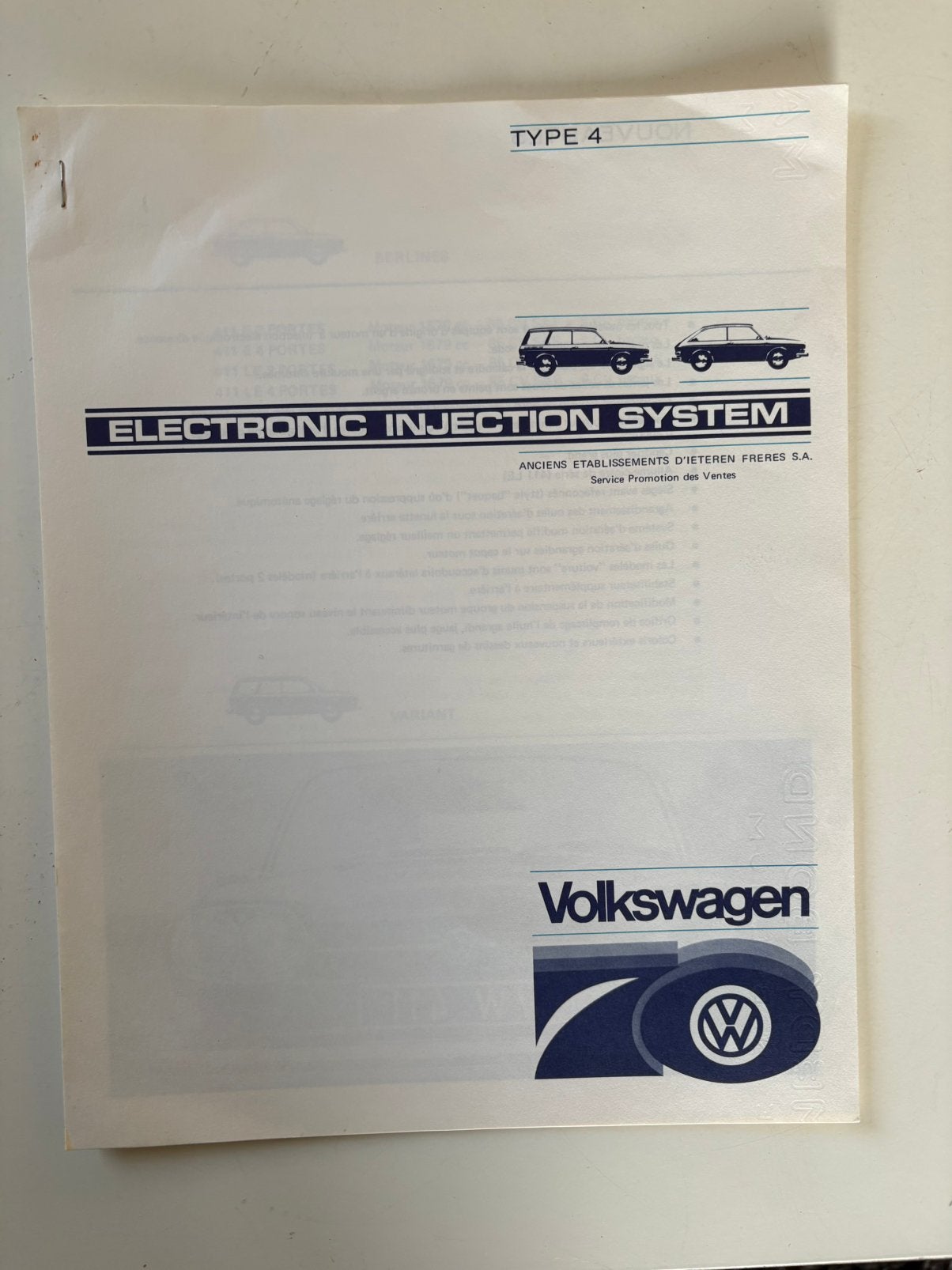 VW TYPE 4 document 1968 door Ieteren verzamelaar, Verzamelen, Ophalen of Verzenden, Zo goed als nieuw, Auto's