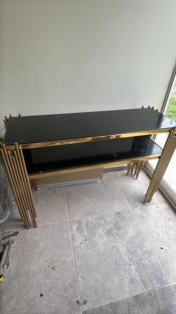 Luxe zwarte gouden tafel, Ophalen, Zo goed als nieuw