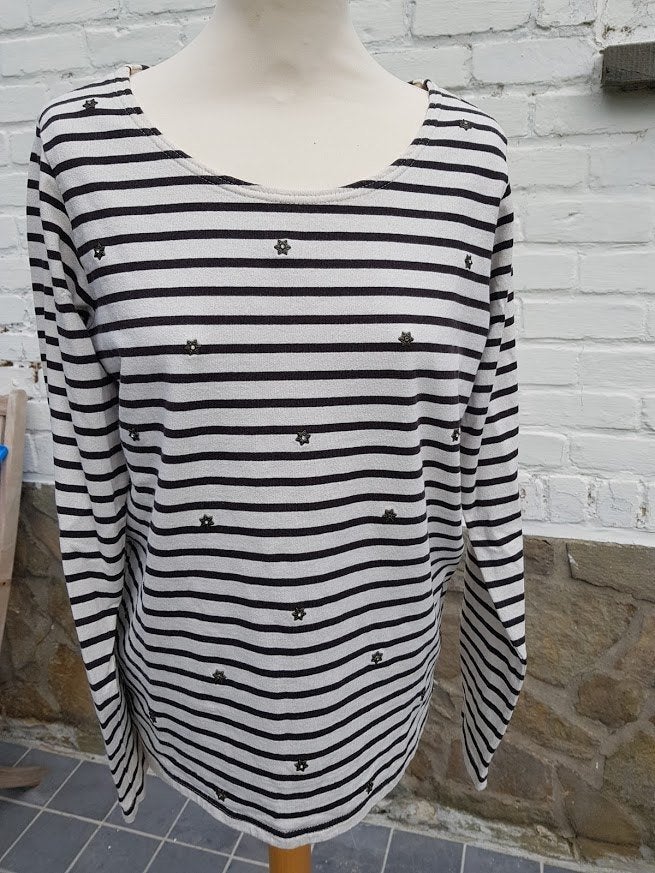 wit zwart gestreepte pull XL, Maison scotch, Wit, Maat 46/48 (XL) of groter, Ophalen of Verzenden
