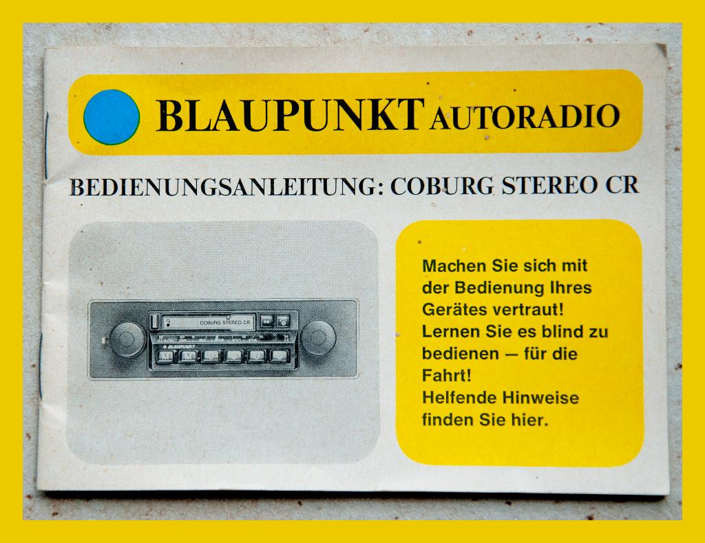 Blaupunkt Autoradio COBURG STEREO CR duitstalige handleiding, Autos : Divers, Autoradios, Envoi