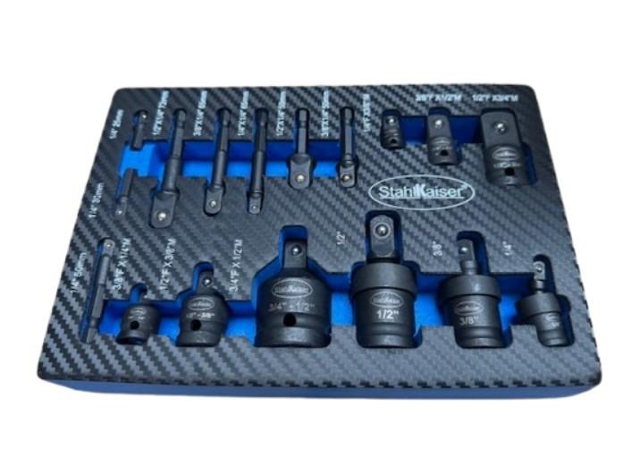 Adapterset kracht adapterset voor doppen 17 dlg CRM in Foam, Ophalen of Verzenden, Nieuw