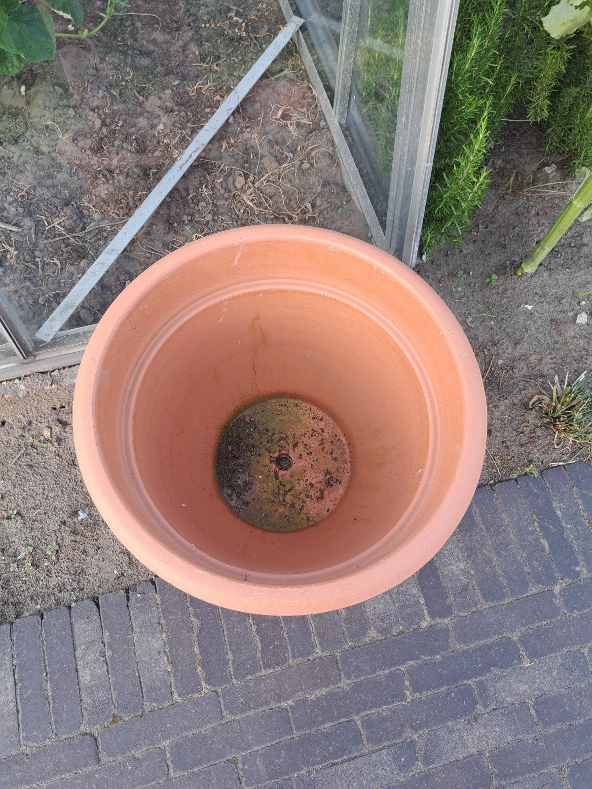 Terra cotta bloempot, Ophalen, Minder dan 60 cm, Rond, Zo goed als nieuw
