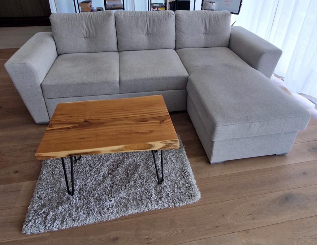 Canapé chaise longue convertible en tissu sable clair (JYSK), Maison & Meubles, Canapés | Coins salons complets, Enlèvement