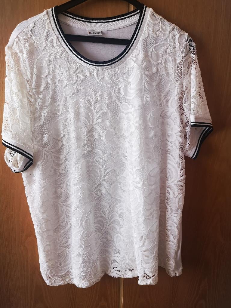 Wit truitje korte mouwen Damart Xl, Kleding | Dames, Ophalen of Verzenden, Wit