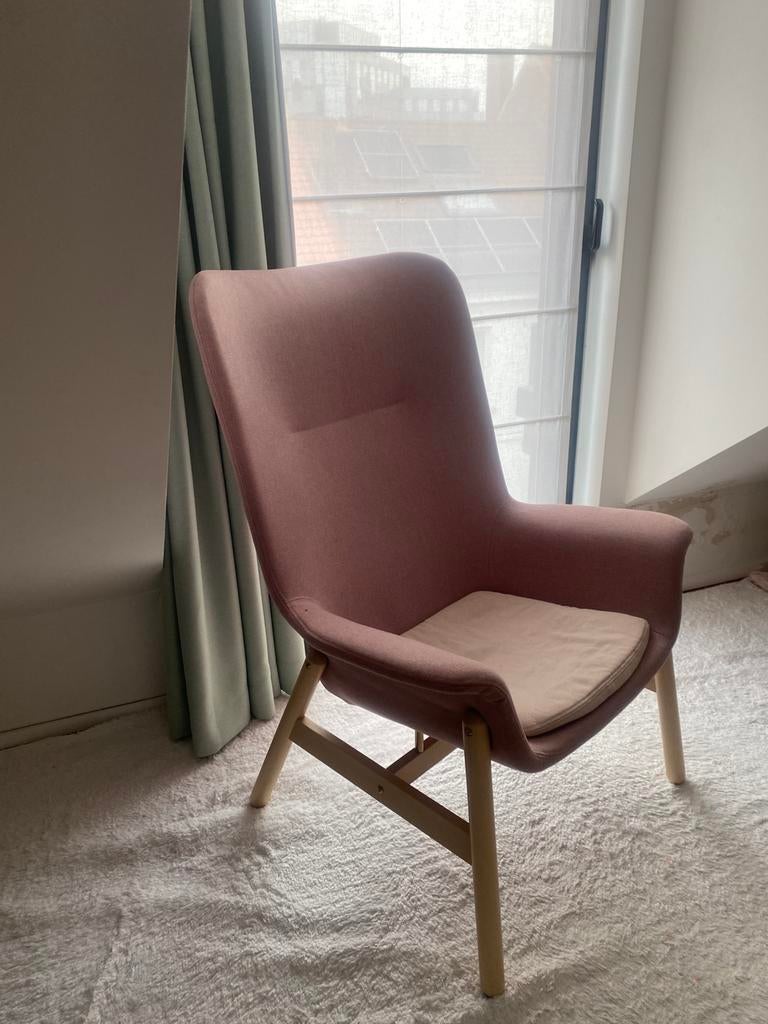 Fauteuil ikea rose a vendre tres bon etat, 75 à 100 cm, Bois, Enlèvement, Utilisé