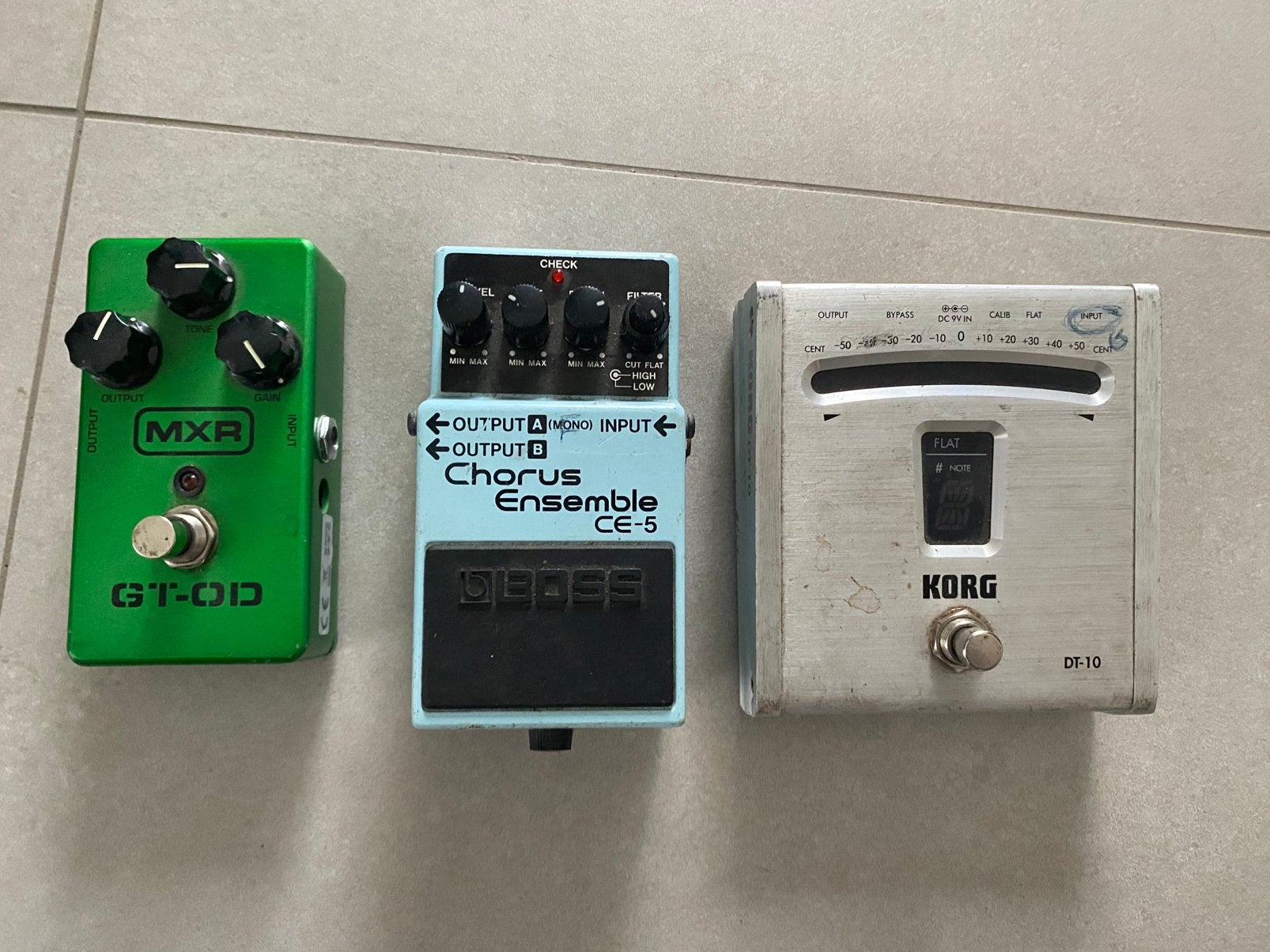 Pedalen MXR GT-OD Boss Chorus CE5 KORG tuner, Muziek en Instrumenten, Ophalen, Gebruikt, Chorus