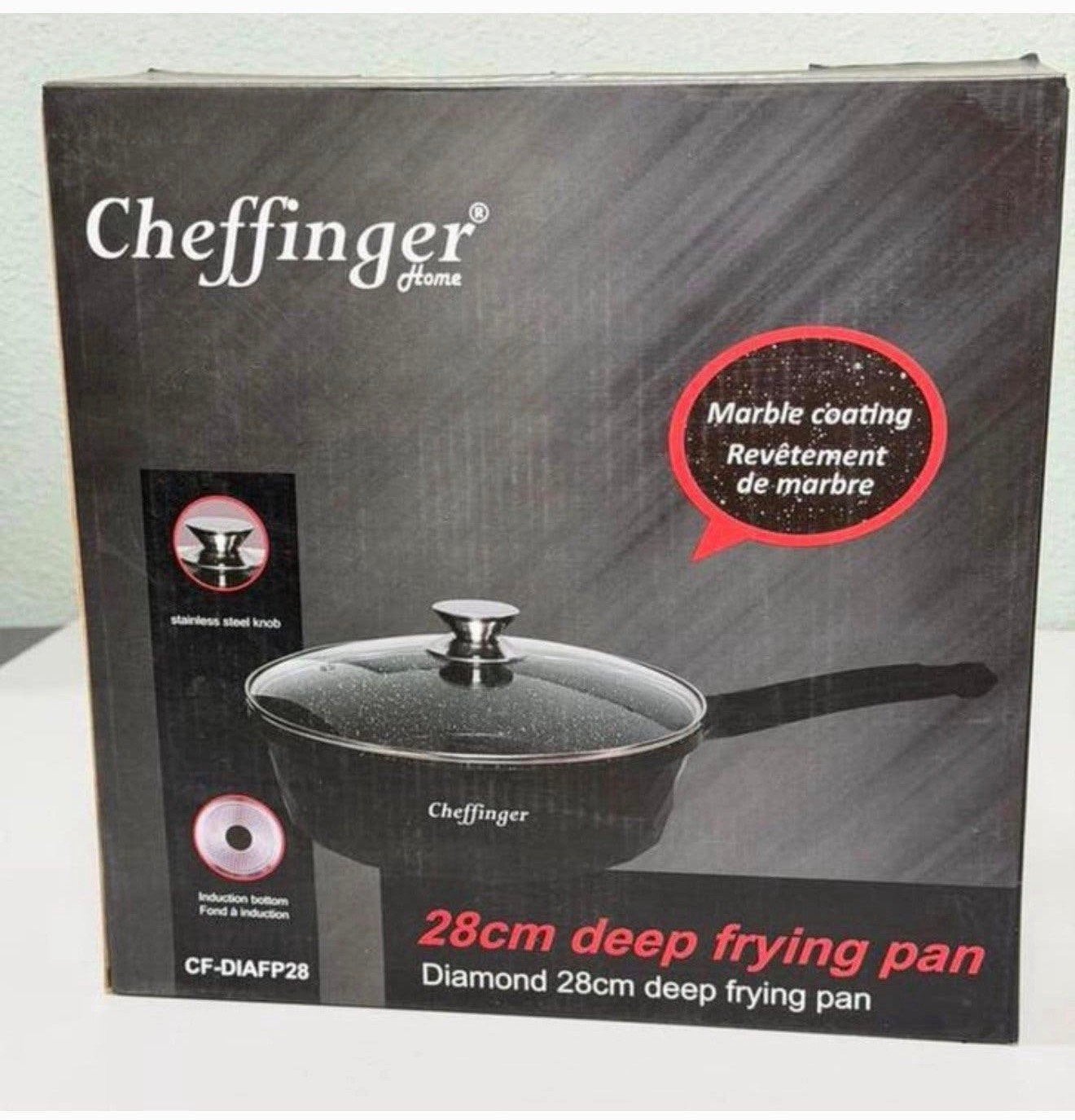 Casserole Cheffinger avec couvercle, 28cm noire, à induction, Neuf, Enlèvement ou Envoi, Compatible lave-vaisselle, Aluminium