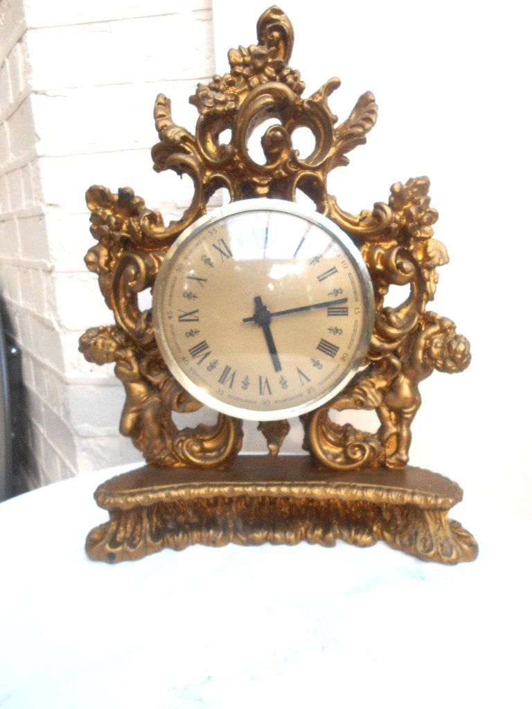 ancienne horloge en bois doré hauteur 44 cm largeur 34 cm, Antiquités & Art, Enlèvement
