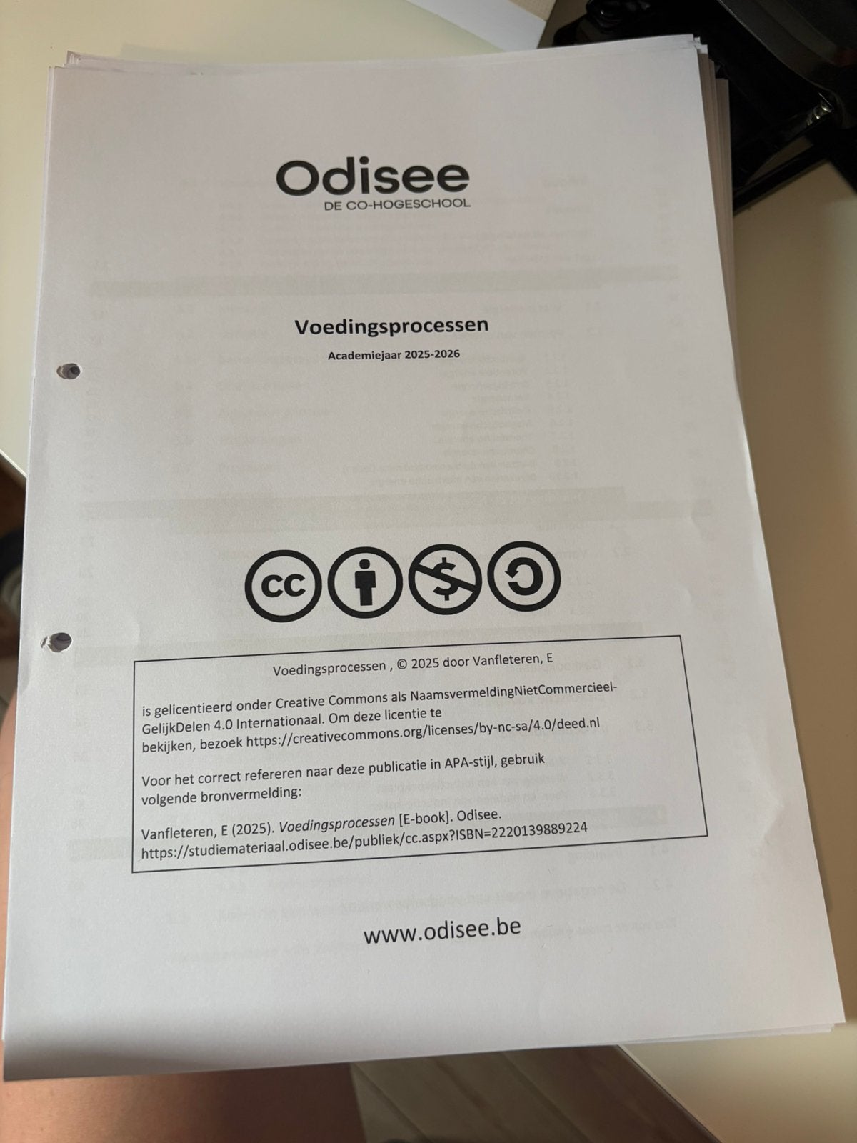 Odisee voedingsprocessen, Ophalen, Zo goed als nieuw
