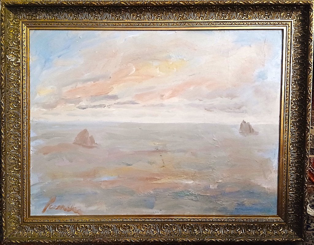 Constant Permeke '' Namiddag op zee '' olieverf, Antiek en Kunst, Verzenden