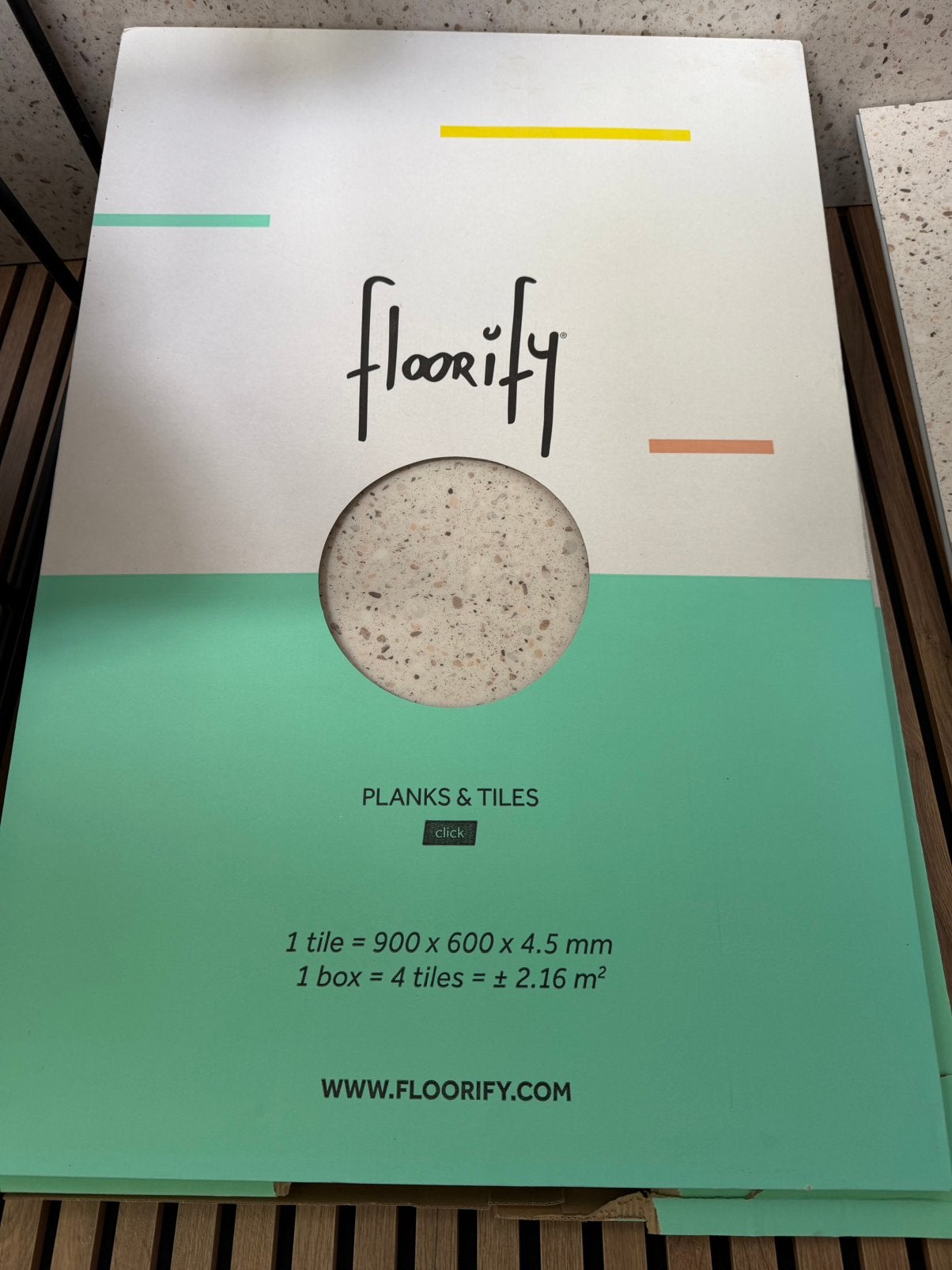 Floorify F032 Piccolo Terrazzo click vynil 7 tegels 3,7m2, Synthétique, Enlèvement, Autres types, Moins de 5 m²