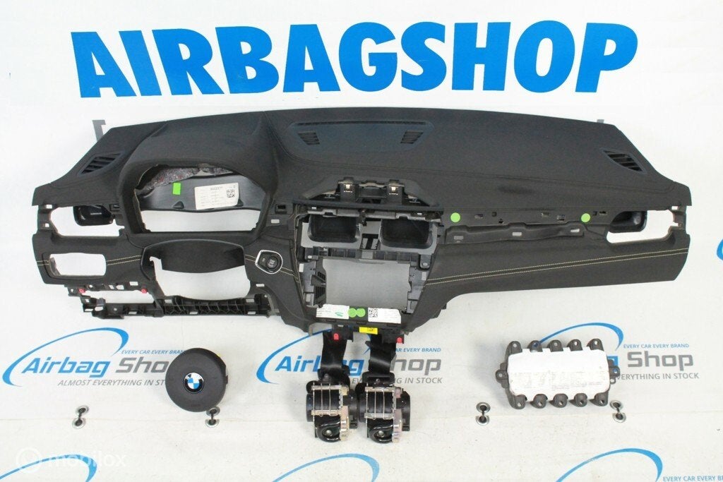 Airbag set - Dashboard M zwart geel stiksel BMW X2 F39 2017, Gebruikt, Ophalen of Verzenden