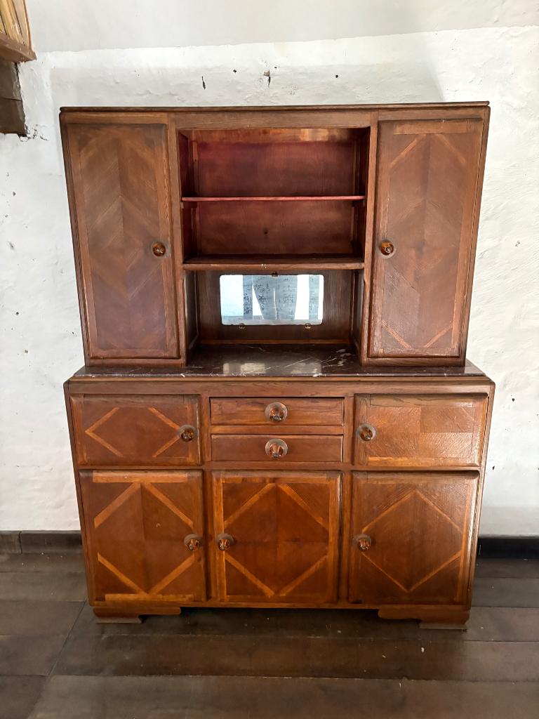 Vintage dressoir/Kast marmer, Huis en Inrichting, Kasten | Dressoirs, Ophalen, Gebruikt, 150 tot 200 cm, Vintage
