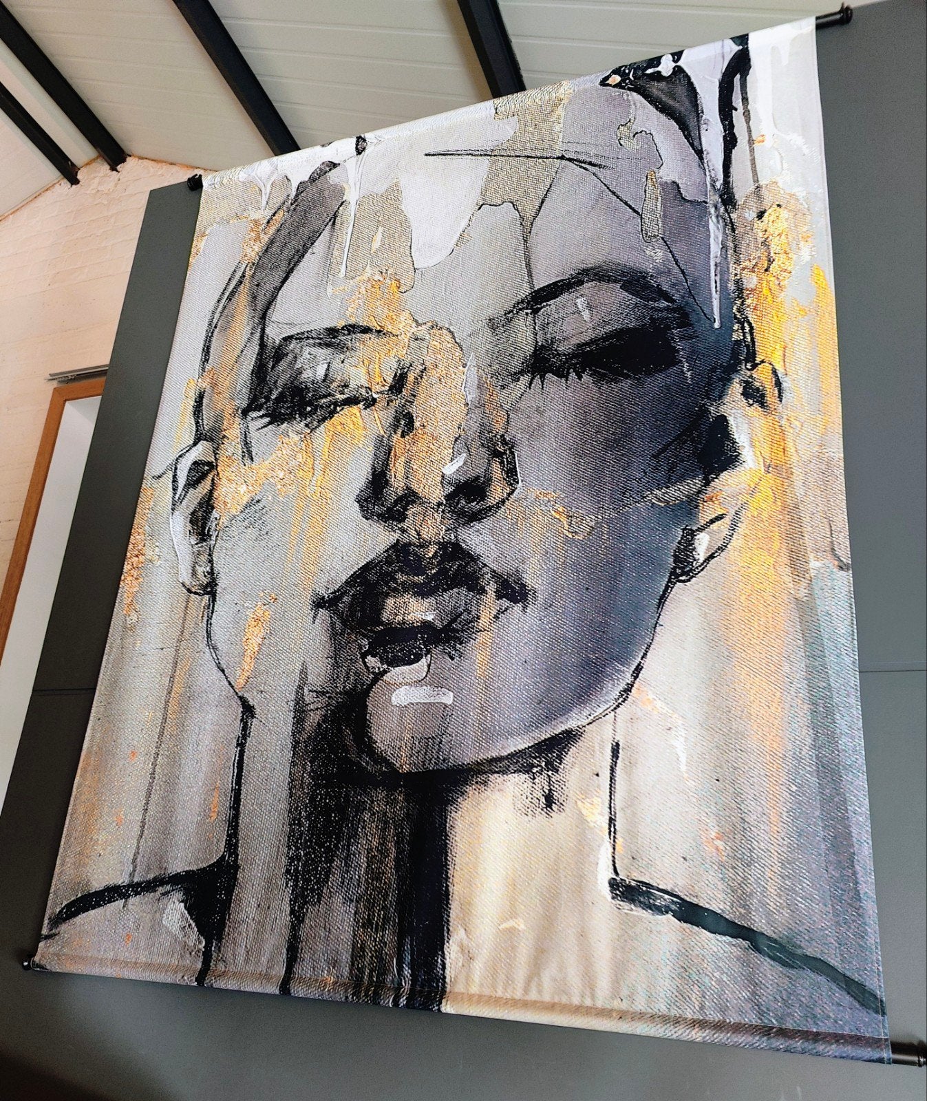 XXL Velvet Wandkleed Dame 130x170cm | Actieprijs €95!, Ophalen, Industrieel, 130 cm, Meerkleurig