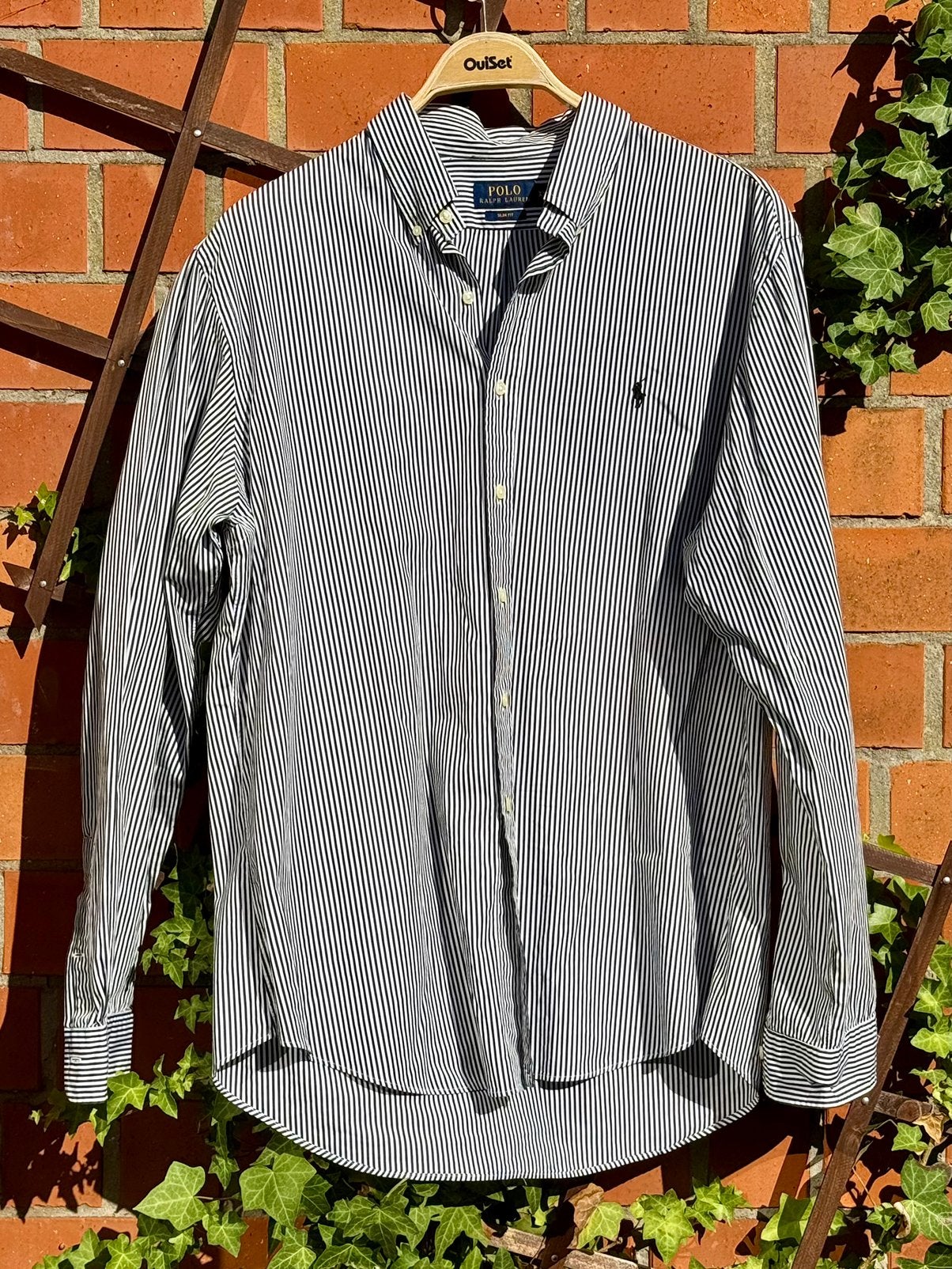 Chemise Polo Ralph Lauren pour homme - rayée - XXL Slim Fit, Enlèvement ou Envoi, Comme neuf, Blanc, Autres tours de cou