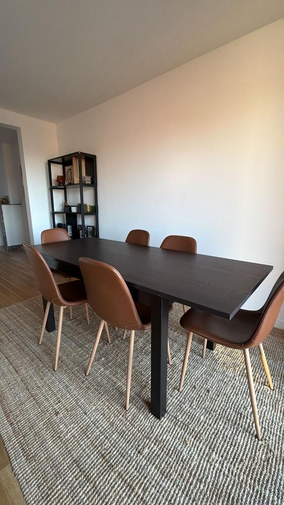 Table à manger avec 6 chaises — très bon état !, Autres matériaux, Comme neuf, Brun, Enlèvement