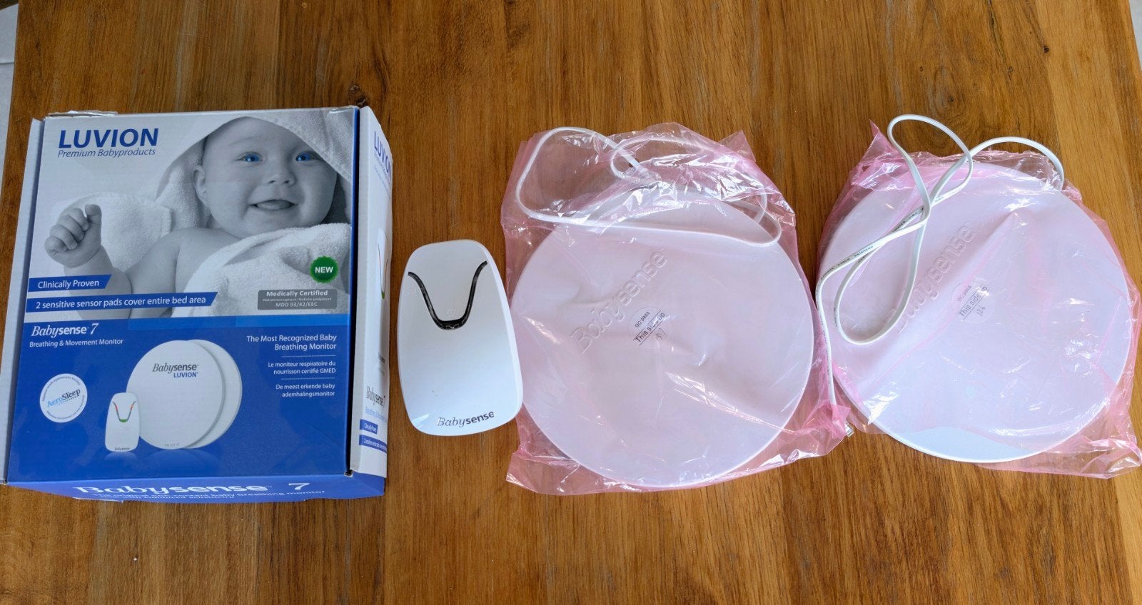 Luvion Babysense 7 ademhalingsmonitor, 2 sets, Ophalen