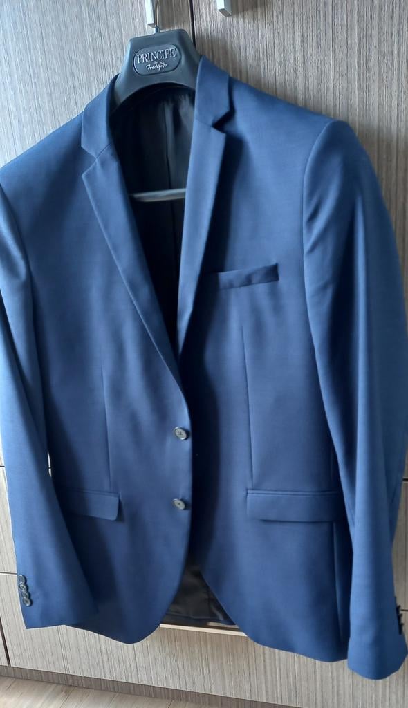 Donkerblauw kostuum Jack & Jones slechts 1 x gedragen, Ophalen, Maat 52/54 (L), Blauw, Zo goed als nieuw