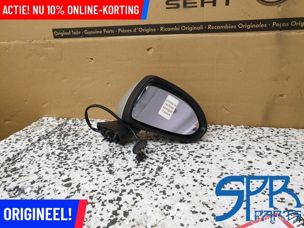 Buitenspiegel RECHTS ZILVER Corsa D ('06-'15) BUITEN SPIEGEL, Enlèvement ou Envoi, Opel, Opel, Utilisé