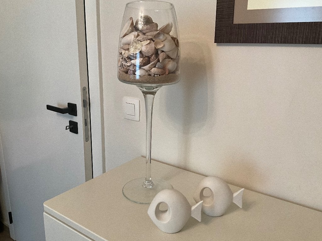 Deco visjes, Huis en Inrichting, Wit, Ophalen of Verzenden, Zo goed als nieuw, Inclusief decoratie