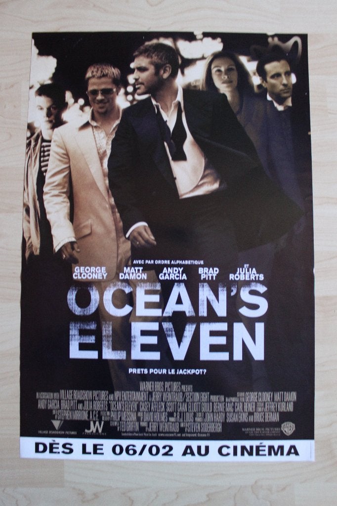 filmaffiche Ocean's Eleven 2001 Brad Pitt filmposter, Enlèvement ou Envoi, Rectangulaire vertical, A1 jusqu'à A3, Comme neuf