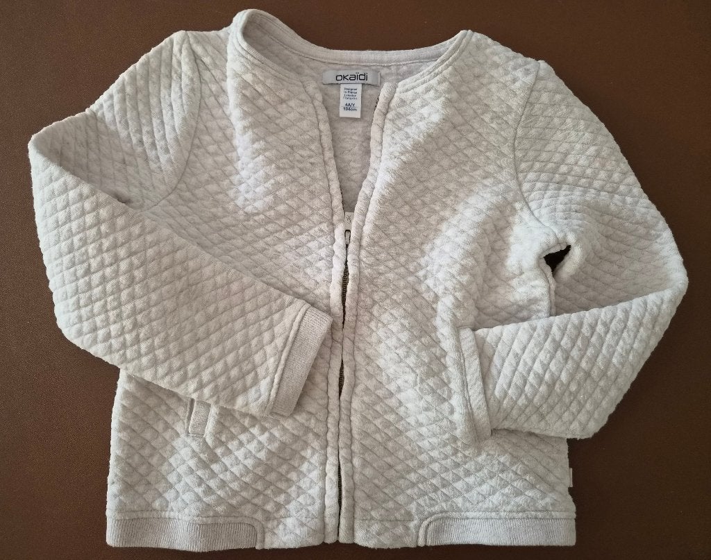 Veste Gilet zippé fille OKAÏDI 4 ans - Matelassé & Pailleté, Comme neuf, Enlèvement, Fille, Pull ou Veste