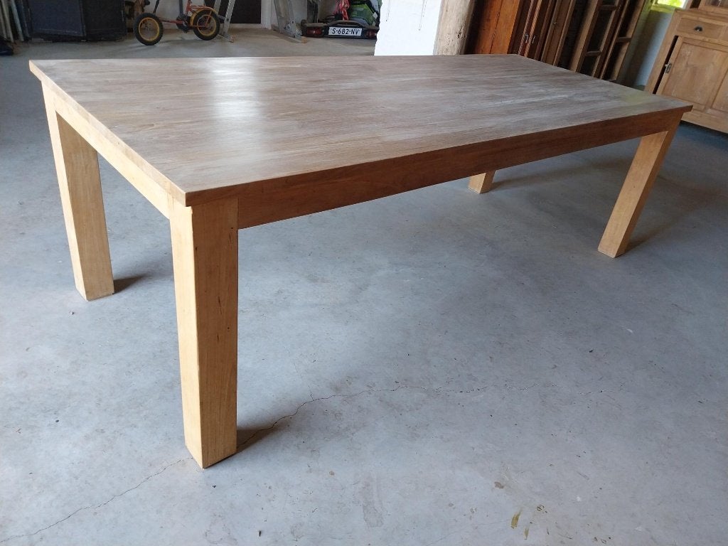 Showroommodel Teak Tuintafel 240 cm, Tuin en Terras, Tuintafels, Zo goed als nieuw, Rechthoekig, Teakhout, Ophalen