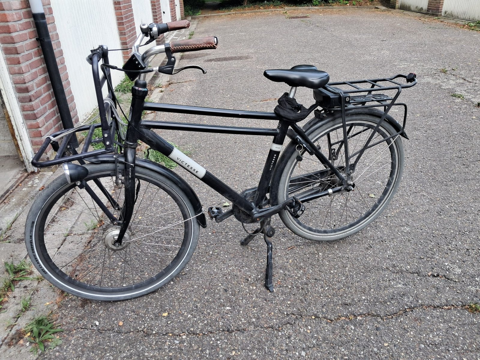 Elektrische herenfiets, Terugtraprem, Gebruikt, Versnellingen, 65 cm of meer