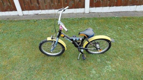 Spongebob 16 inch kinderfiets - voor onderdelen of opmaak, Fietsen en Brommers, Ophalen, Gebruikt, Velgrem, 16 tot 20 inch
