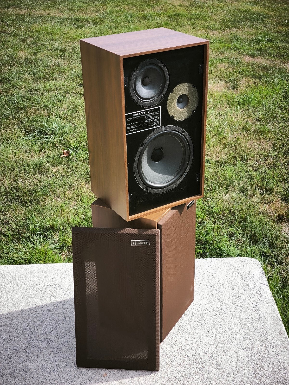 Hauts parleurs vintage Scott S177 3vois, USA 1970s, Enlèvement, Utilisé, Moins de 60 watts, Enceintes stéréo