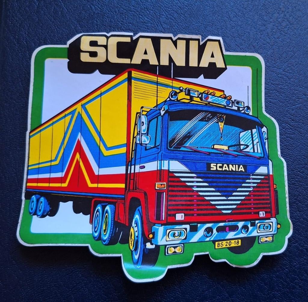 Vintage sticker Scania vrachtwagen, Verzamelen, Ophalen of Verzenden, Gebruikt, Auto of Motor