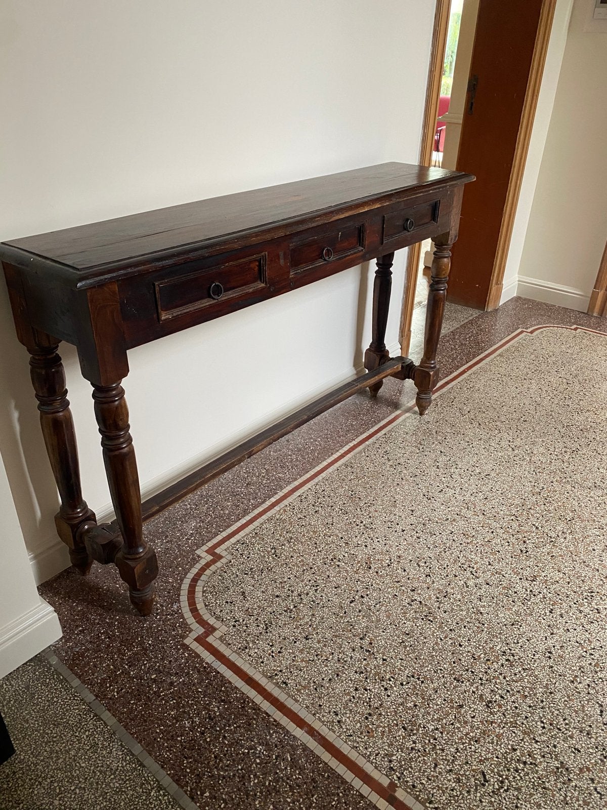 Wandtafel antiek, Gebruikt, 50 tot 100 cm, Eikenhout, Antiek