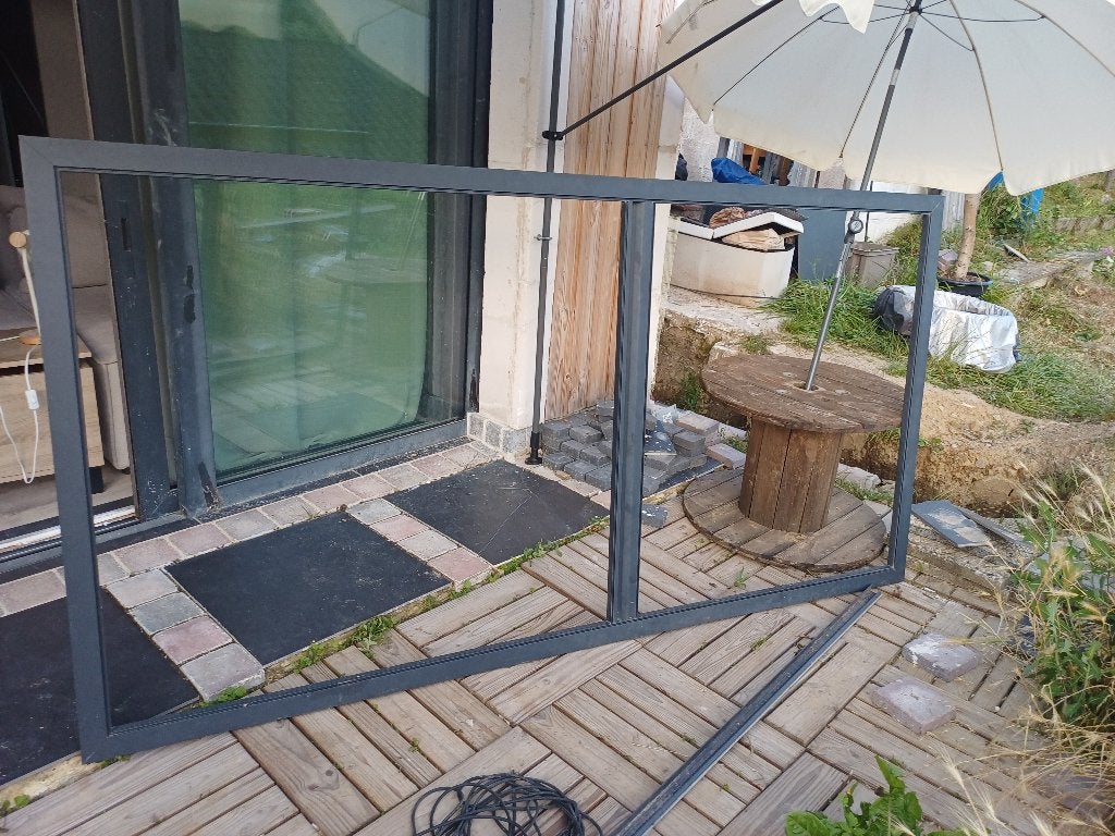 Moustiquaire  pour baie coulissante Alu - 243,5x127,5x, Comme neuf, 200 à 215 cm, Porte coulissante, Enlèvement ou Envoi