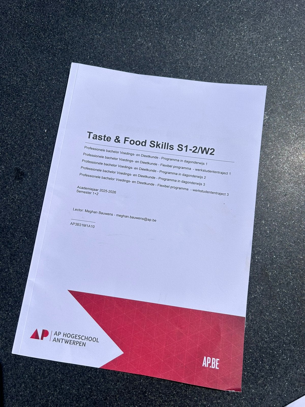 Cursus: Taste & Food Skills S1-2/W2 // AP, Ophalen of Verzenden, Zo goed als nieuw