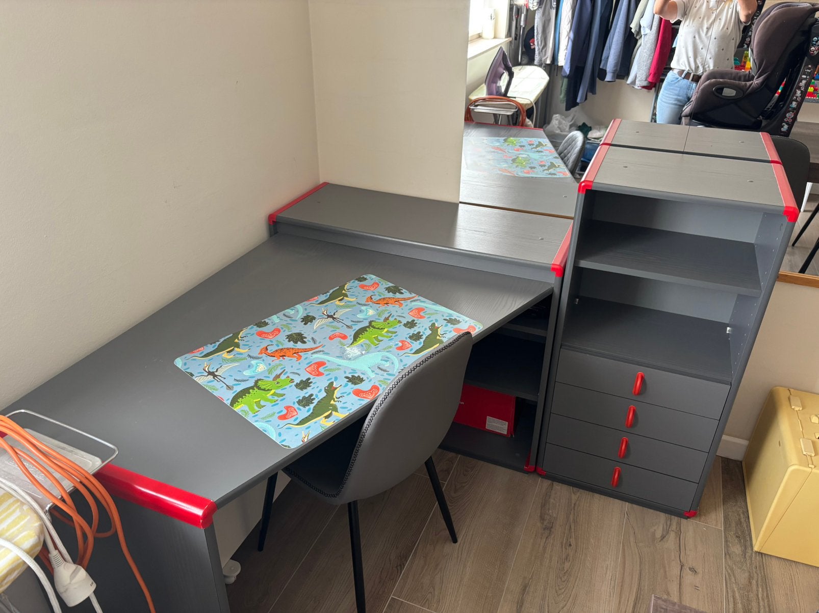 Bureau, Enlèvement, Utilisé, Gris, Bureau enfant