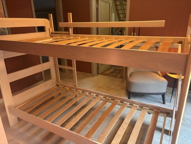 lit superposé - bois massif, 90 cm, Comme neuf, Enlèvement, 200 cm