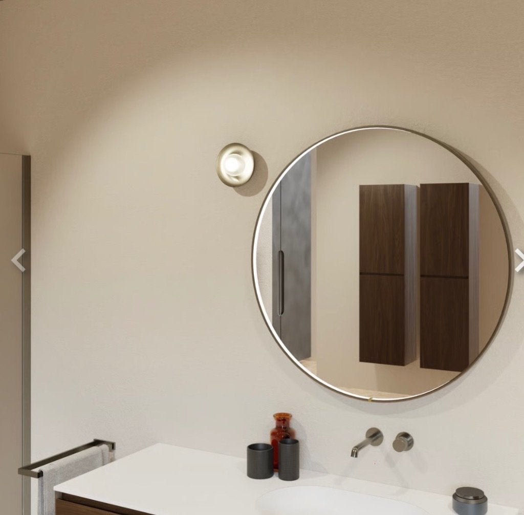 Badkamerspiegel 90cm led verlichting+ antidampfunctie nieuw!, Neuf, Moins de 100 cm, Rond, Enlèvement