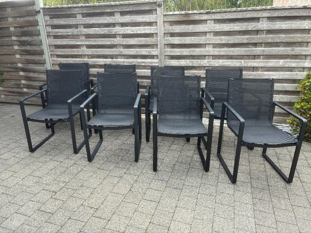 8 Tuinstoelen Bristol Model Verona, Enlèvement, Utilisé, Aluminium, Empilable