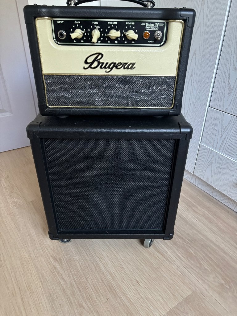 Bugera V5 infinium head +cabinet 1x12, Musique & Instruments, Enlèvement, Comme neuf, Guitare, Moins de 50 watts