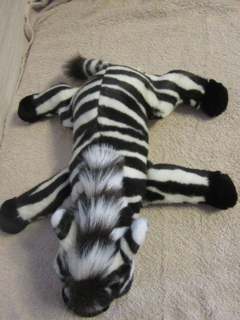 Knuffel : Zebra - liggend - pluche - knuffeldier, Kinderen en Baby's, Overige merken, Overige karakters, Overige typen, Ophalen of Verzenden