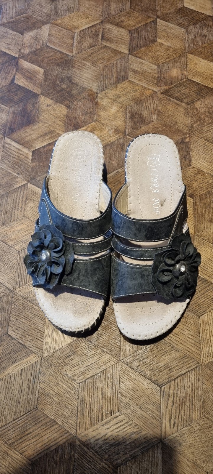 dames slippers, Libra pop, Zwart, Nieuw, Ophalen