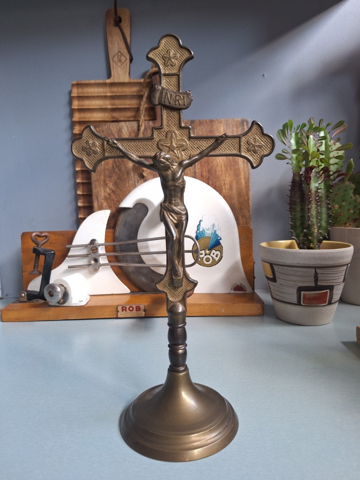 Antiek Staand Crucifix, Enlèvement ou Envoi