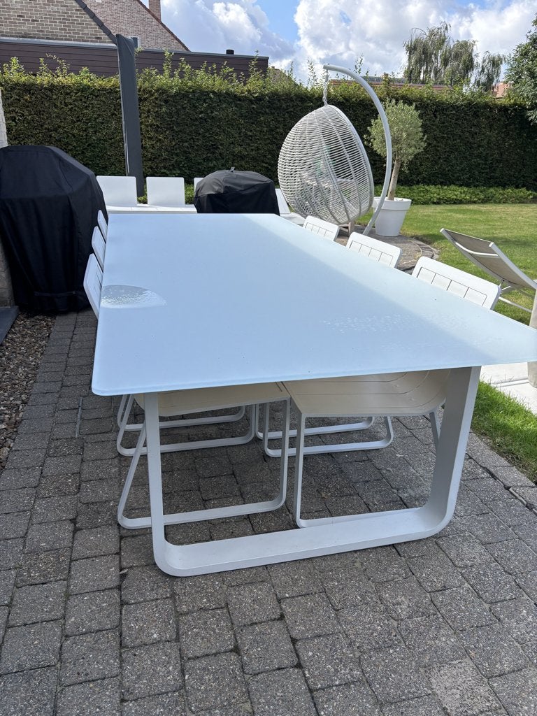 Tuintafelset modern BRISTOL, Tuin en Terras, Ophalen, Zo goed als nieuw, Rechthoekig, Aluminium
