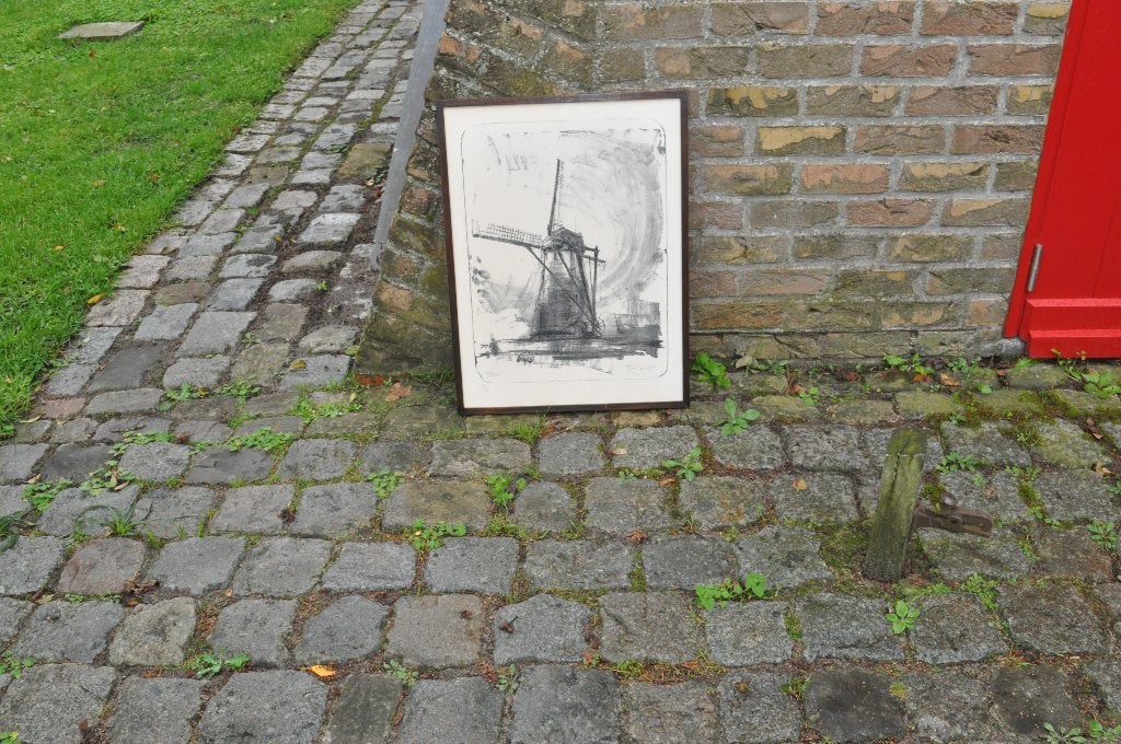 ets jose van gucht, Impressionistisch, Landschap, Papier, Gemengde techniek