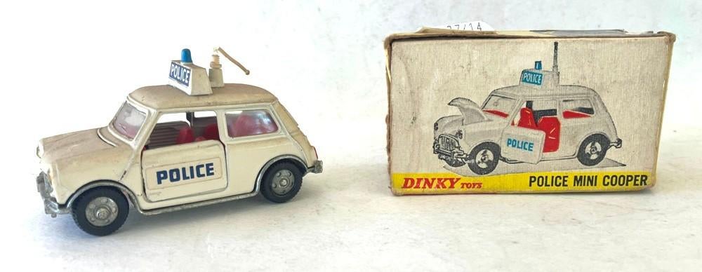 Mini Cooper MTB 21K POLICE Dinky Toys # 250., Hobby & Loisirs créatifs, Voitures miniatures | 1:43, Enlèvement ou Envoi, Utilisé